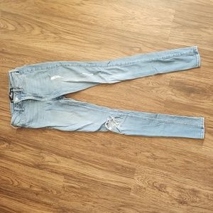 Hollister 0 Long High Rise Jeggings Denim Stretch Jeans Ripped